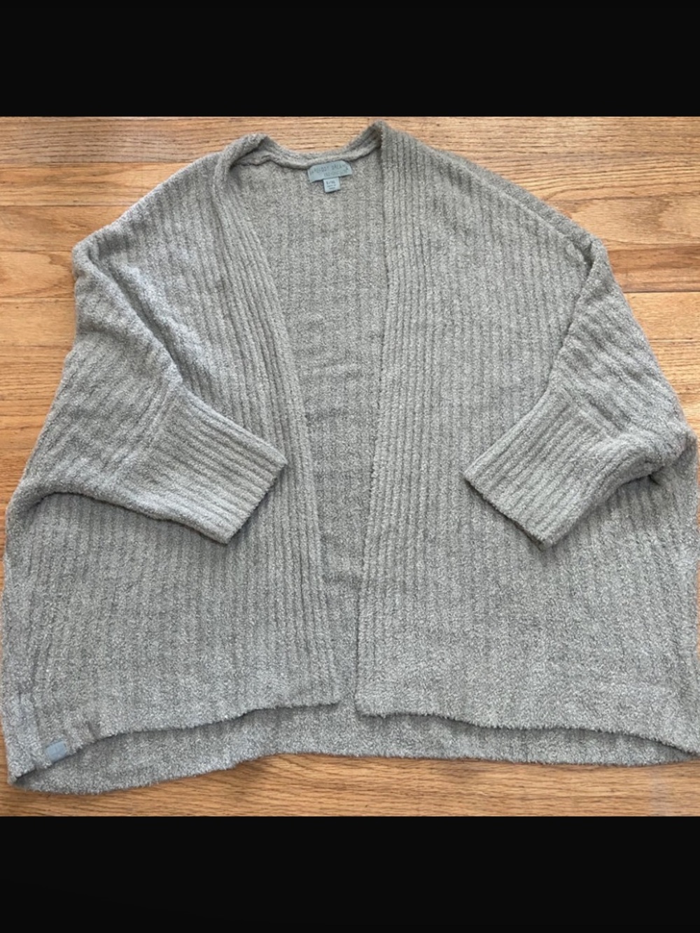 Barefoot Dreams CozyChic Lite Ribbed Shrug Cardigan Grey L/XL